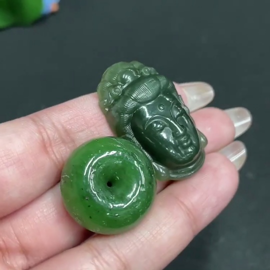 H29359610 Hetian Jade Pendant Guanyin Peace Ring Total Weight Approx. 21.9g