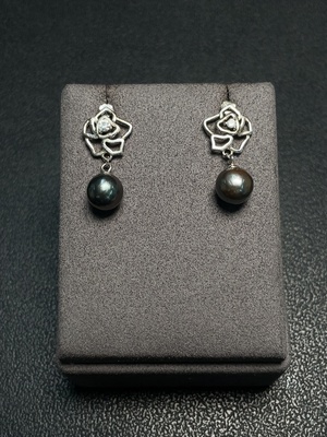 C34008980 Seawater Pearl Earrings Non-Gold Total Weight Approx. 3.76g Size About 9.2mm