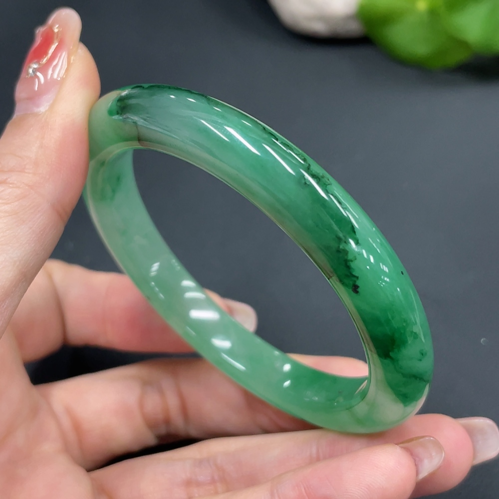 H24736849 Dulong jade round bracelet size 54.3, total weight about 34.9g