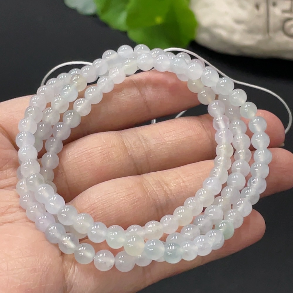 F31626329 Jadeite Bead Necklace Approx. 4.9mm Total Weight About 23.67g