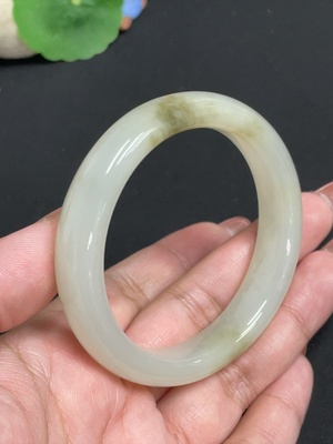 H34074664 Hetian Jade Round Bracelet, Size 53.7, Total Weight Approx. 46.6g