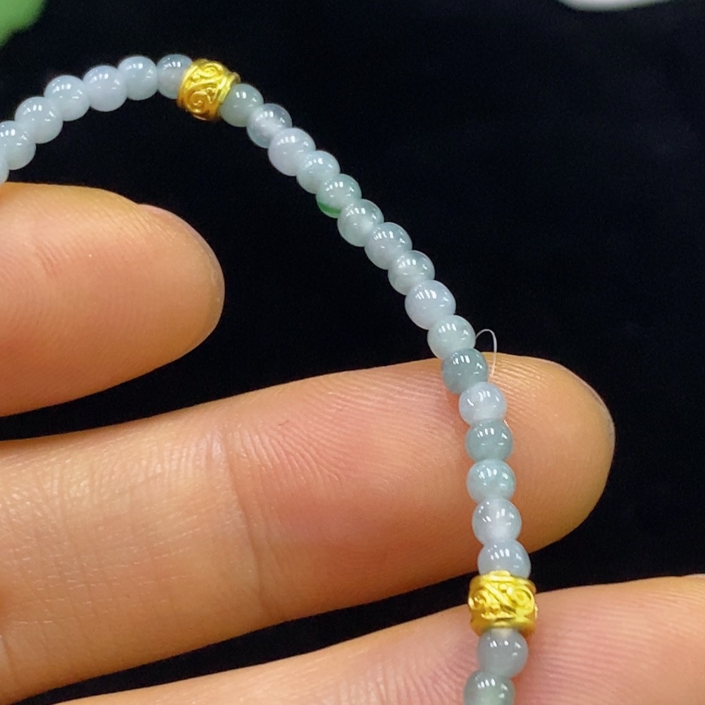 F34044457 Jadeite Bracelet Card 2.9mm Approx. Total Weight About 3.36g Non-Gold