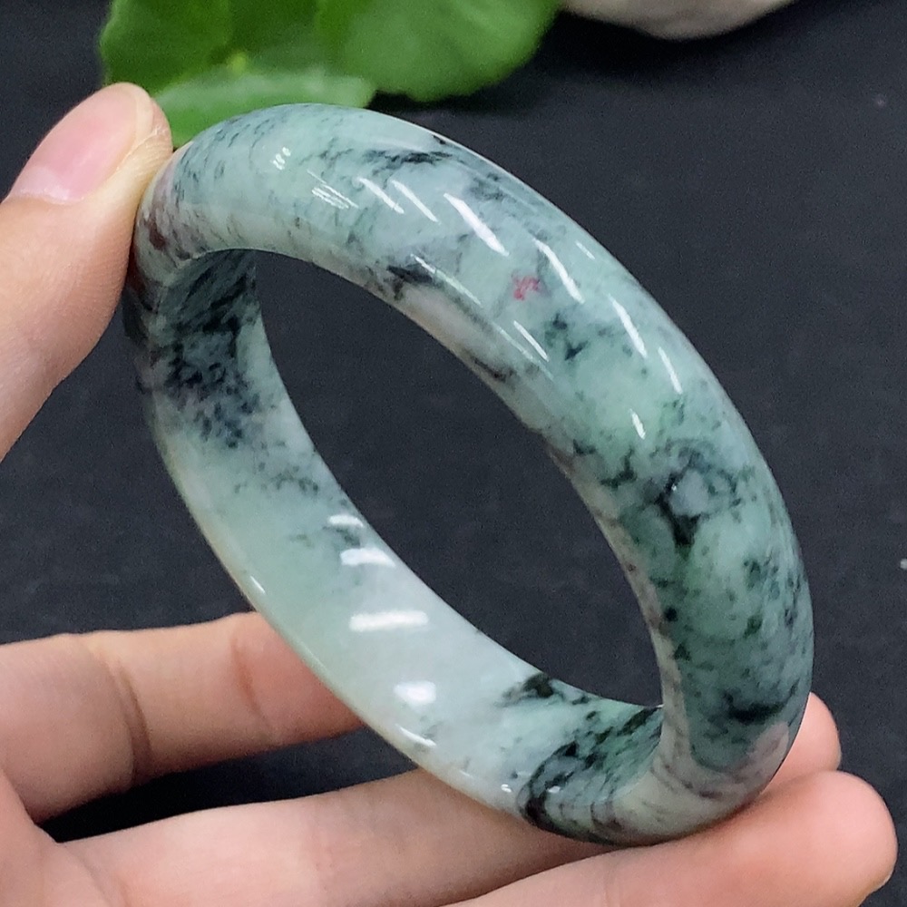 F32729775 Jadeite Round Bangle Size 58.1 Total Weight Approx. 70.8g with Other Mineral Components
