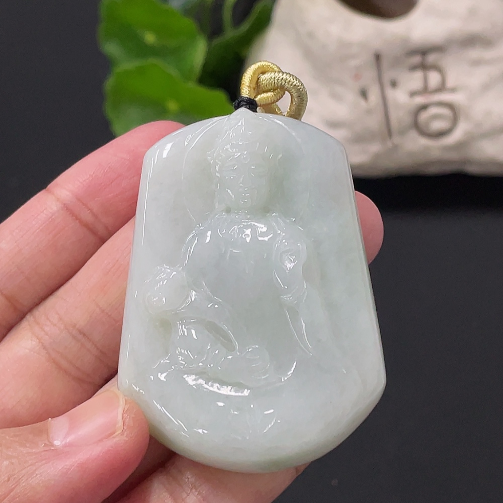 F35171521 Jadeite Guanyin Pendant, Total Weight Approximately 47.1g