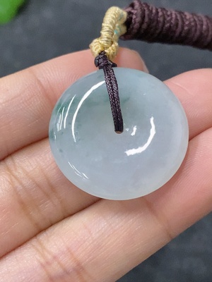 F34997828 Jadeite Pendant Peace Ring Total Weight Approx. 8g with Rope