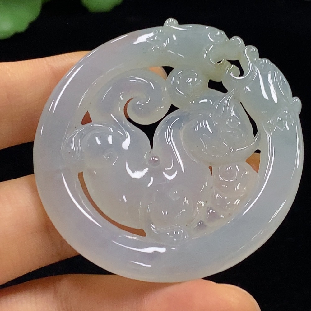 F35095373 Jadeite Pixiu Pendant, Total Weight Approximately 28.72g