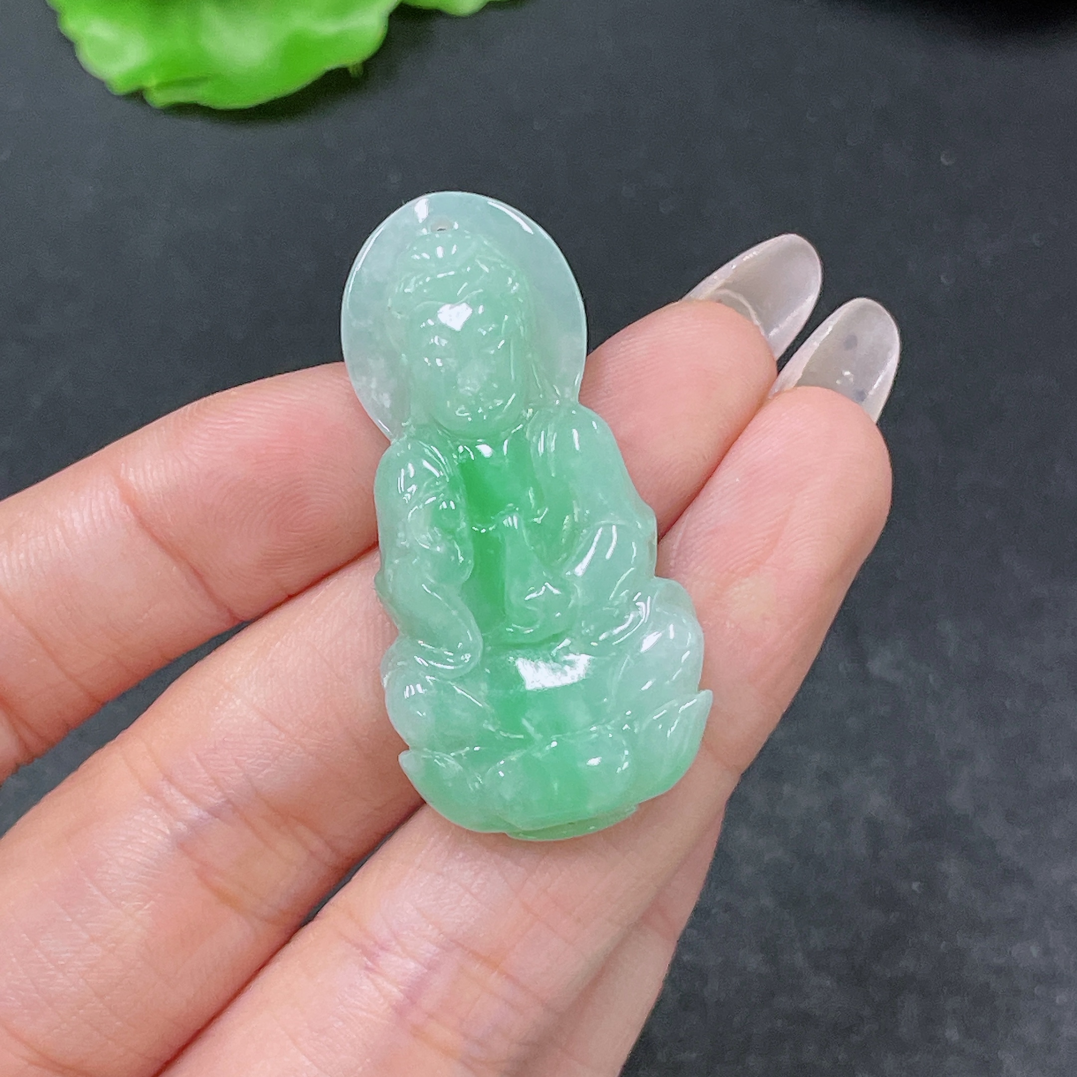 F35157806 Jadeite Pendant Guanyin Total Weight Approx. 9.24g