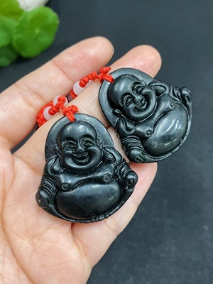 H30466312 岫玉（蛇纹石玉）挂件    佛公     货品总重约（含绳）28.9g