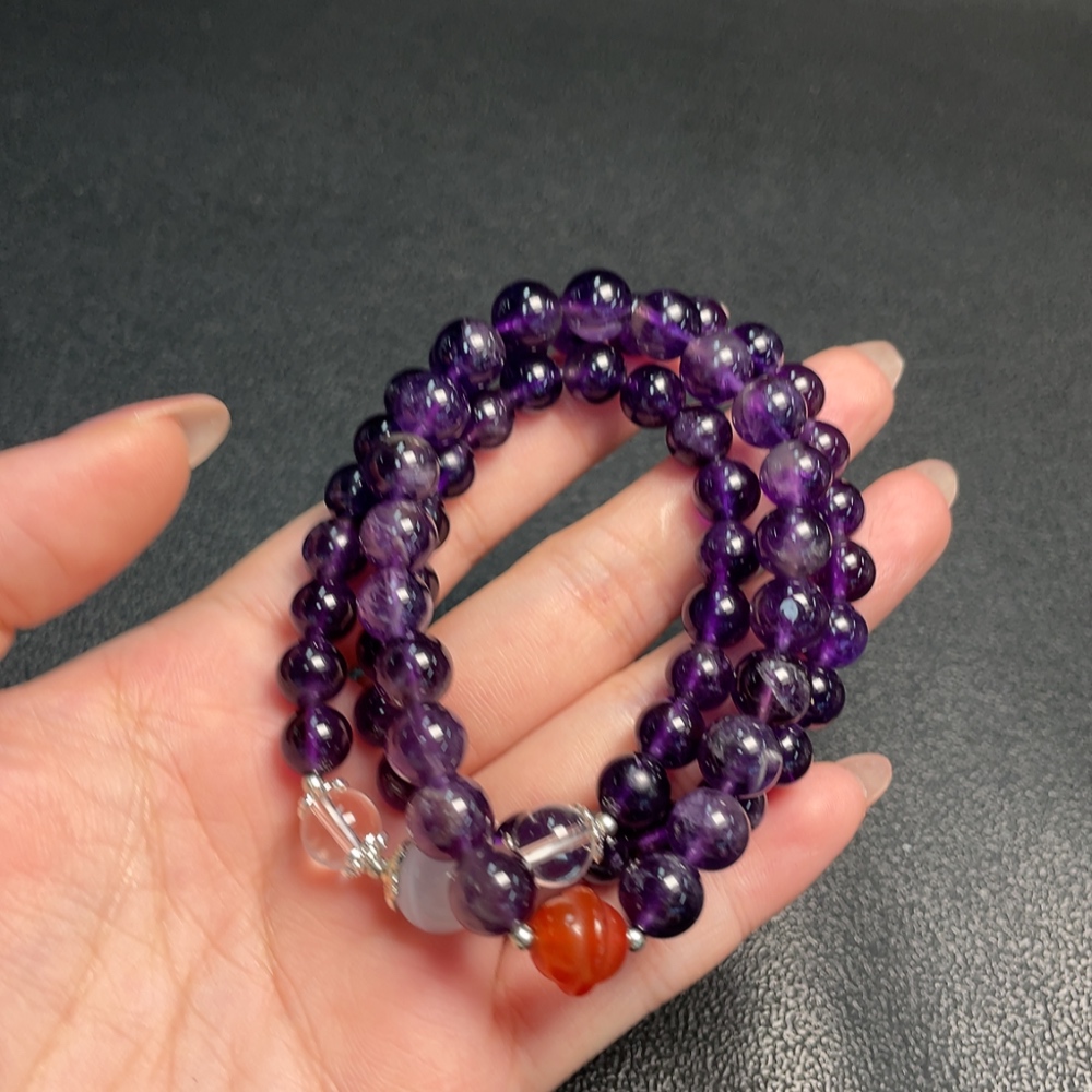 C33889193 Crystal Bead Necklace + Bracelet Non-Gold Total Weight Approx. 49.26g Sell as a Lot Stones May Be Non-Natural
