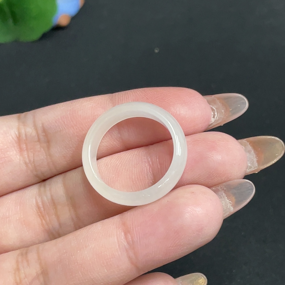 H32736649 Hetian Jade Ring Size 20.5 Total Weight Approx. 2.7g
