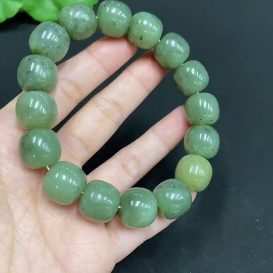 H27154332 Hetian Jade Bracelet, Approx. 13.8mm, Total Weight Approx. 74.5g
