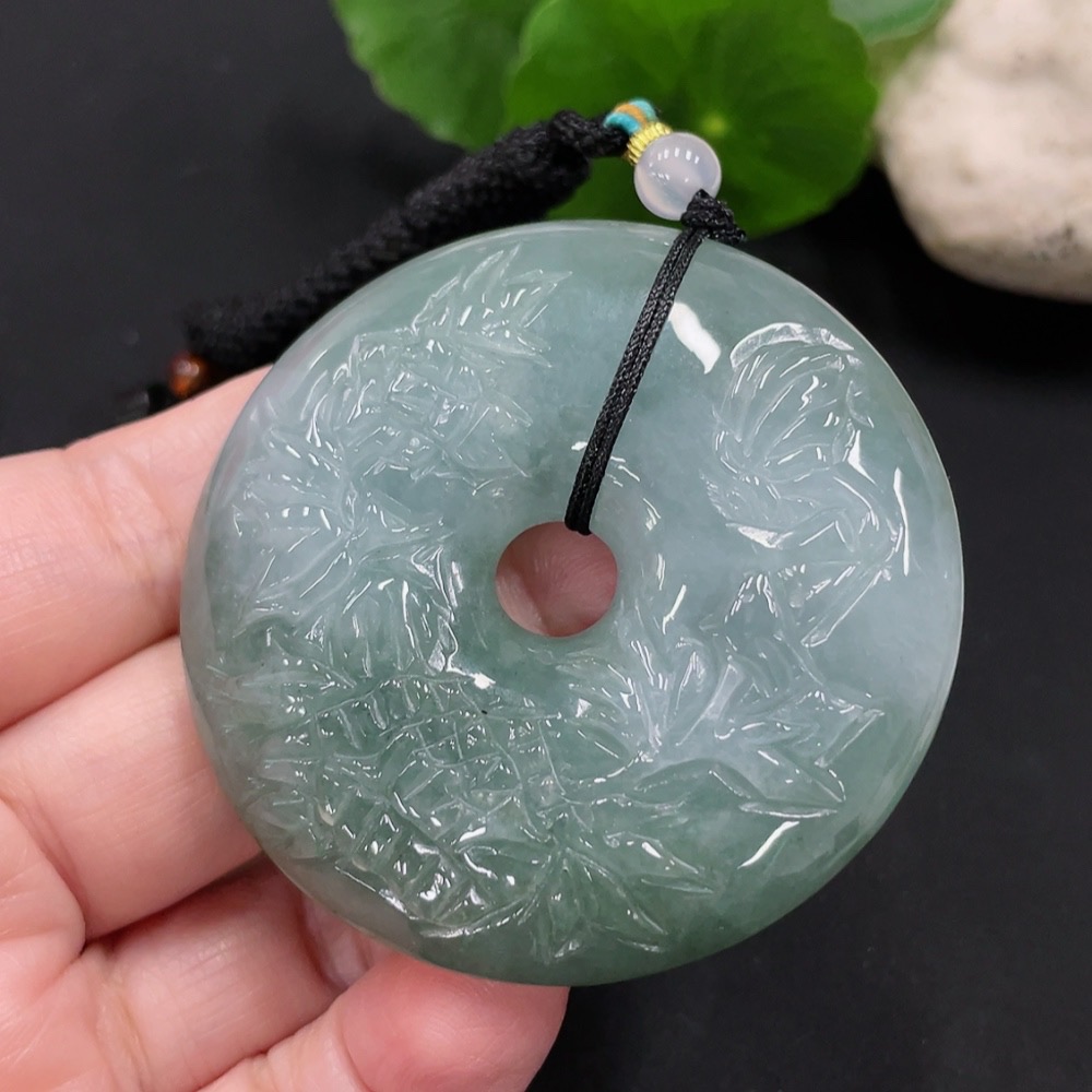 F31643404 Jadeite Pendant Total Weight Approx. 64g (Including Rope Weight) (With Non-Grade A Beads)