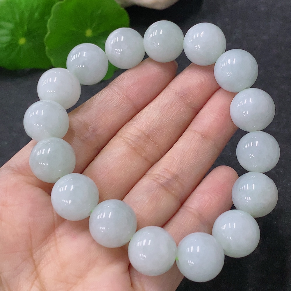 F32792052 Jadeite Bead Necklace, Approx. 12.7mm, Total Weight Approx. 58.4g