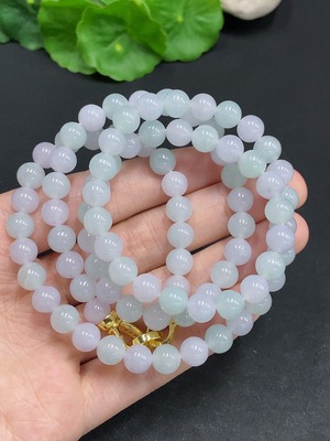 F31624691 Jadeite Bead Necklace Non-Gold Setting Total Weight Approx. 67g Size 7.4mm