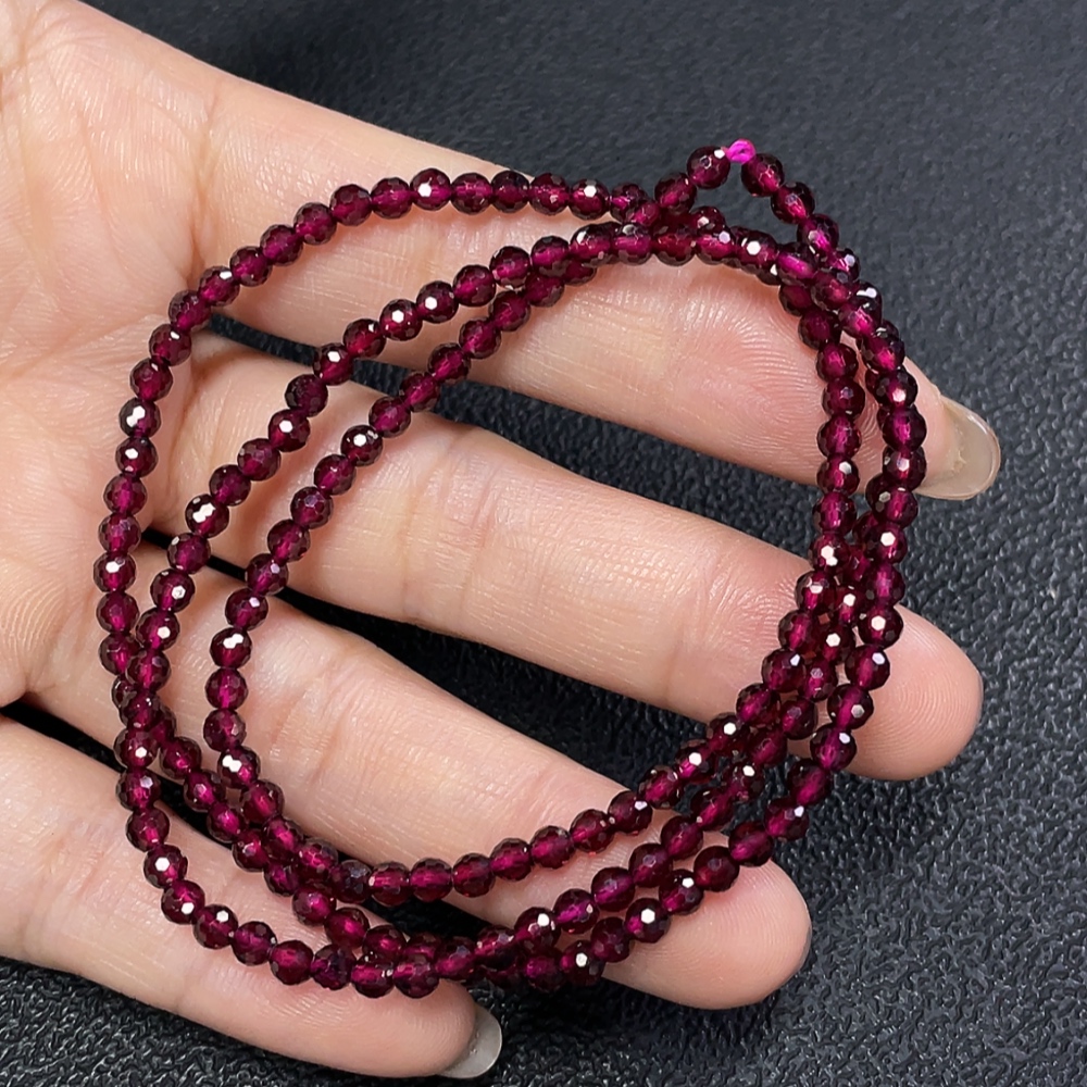 C29339322 Garnet Beaded Necklace Total Weight Approx.11.82g Size About 3.1mm