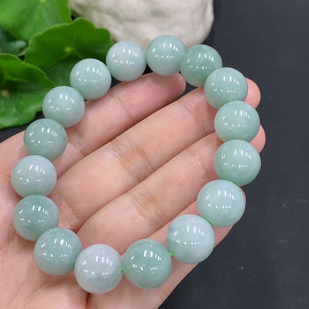 F34050232 Jadeite Bead Necklace Approximately 12.6mm Total Weight About 59.9g