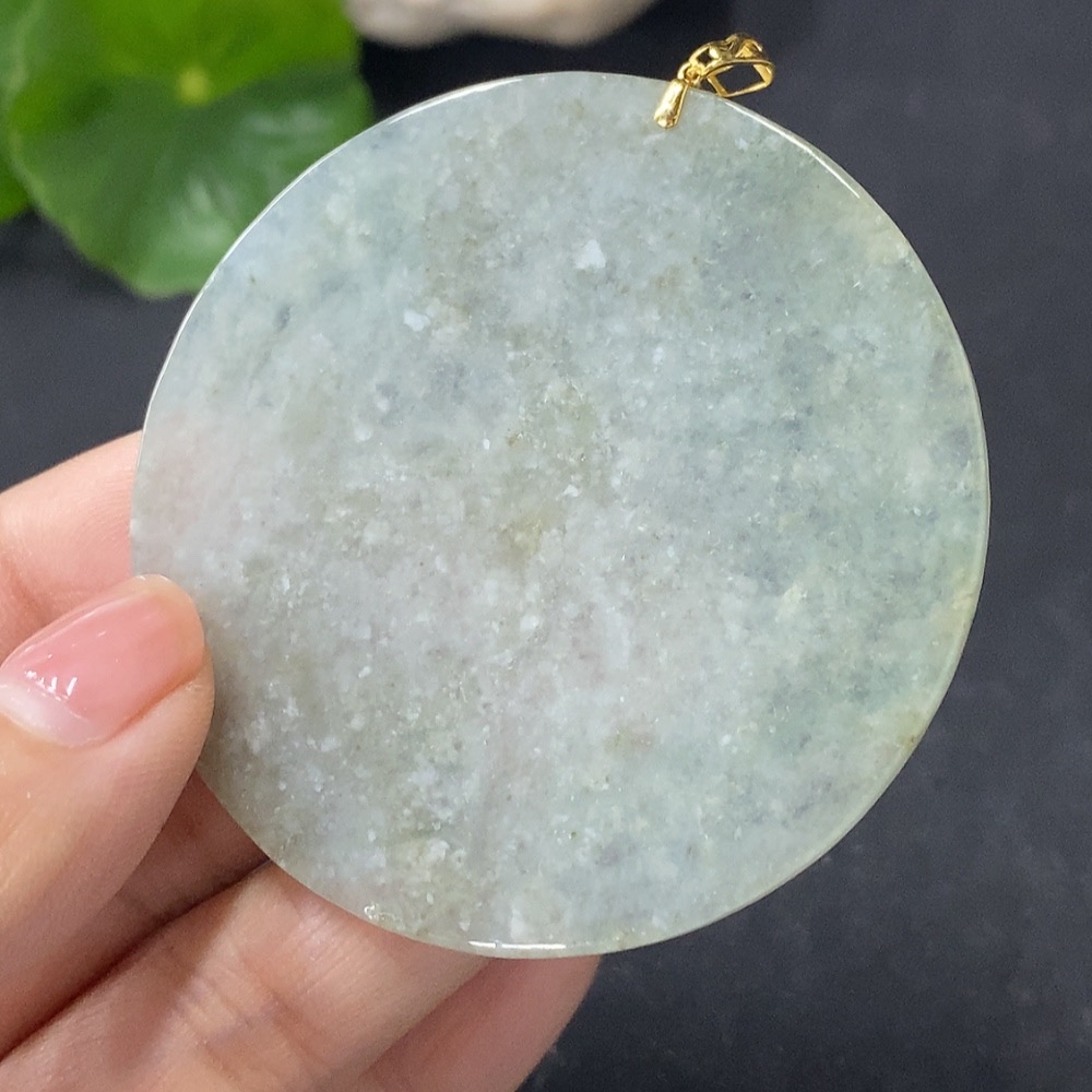 F35116157 Jadeite Plain Pendant 18k Total Weight Approx. 20.72g