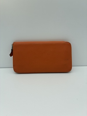 S43097695 8.5新 爱马仕Hermès 爱马仕橙色长款拉链钱包 espom皮 皮面微脏 五金轻微氧化 尺寸 19.5x10x2cm