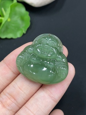 H27169747 Hetian Jade Pendant Buddha Total Weight Approx.13.9g