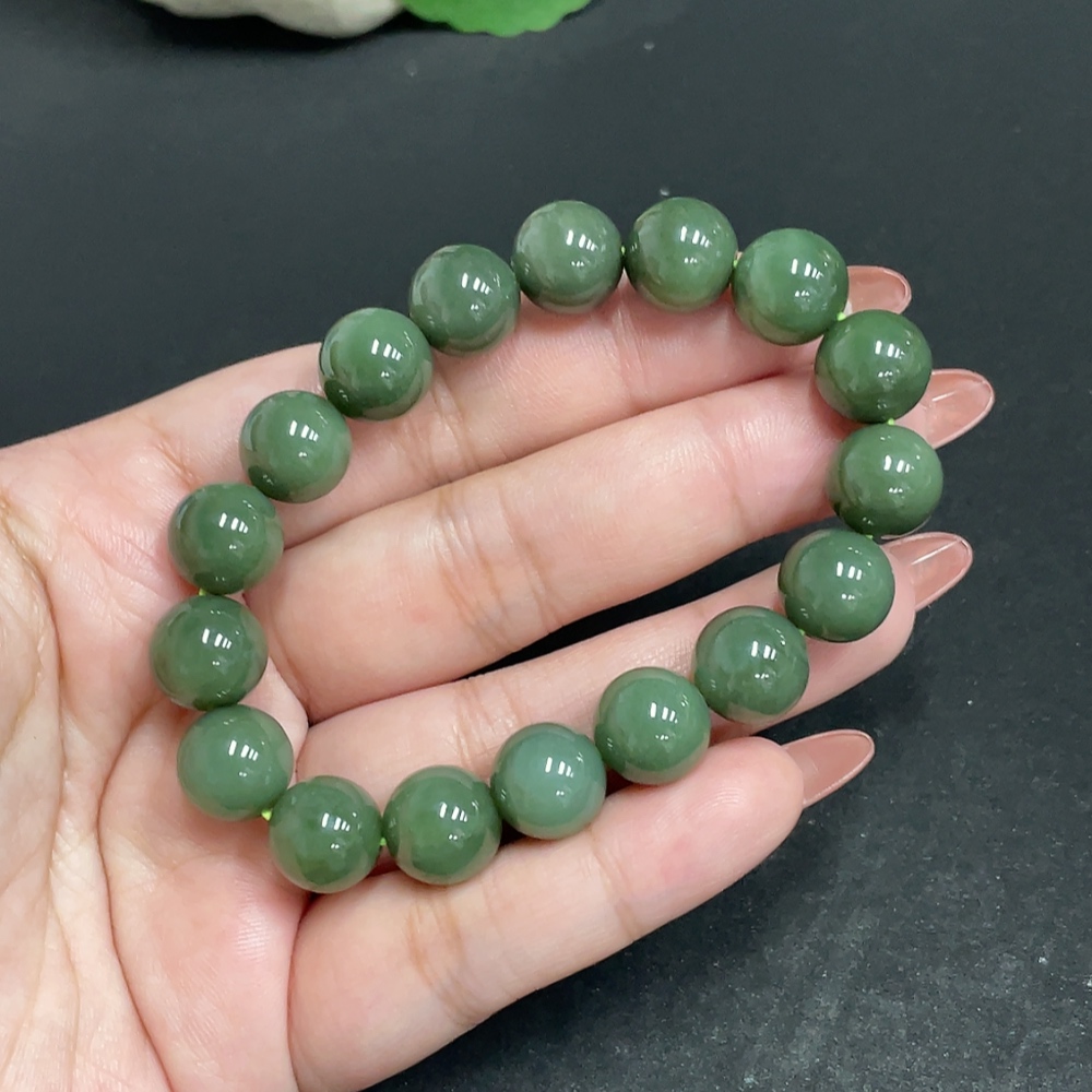 H34010766 Hetian Jade Bracelet Approx. 11.1mm Total Weight Approx. 39.4g