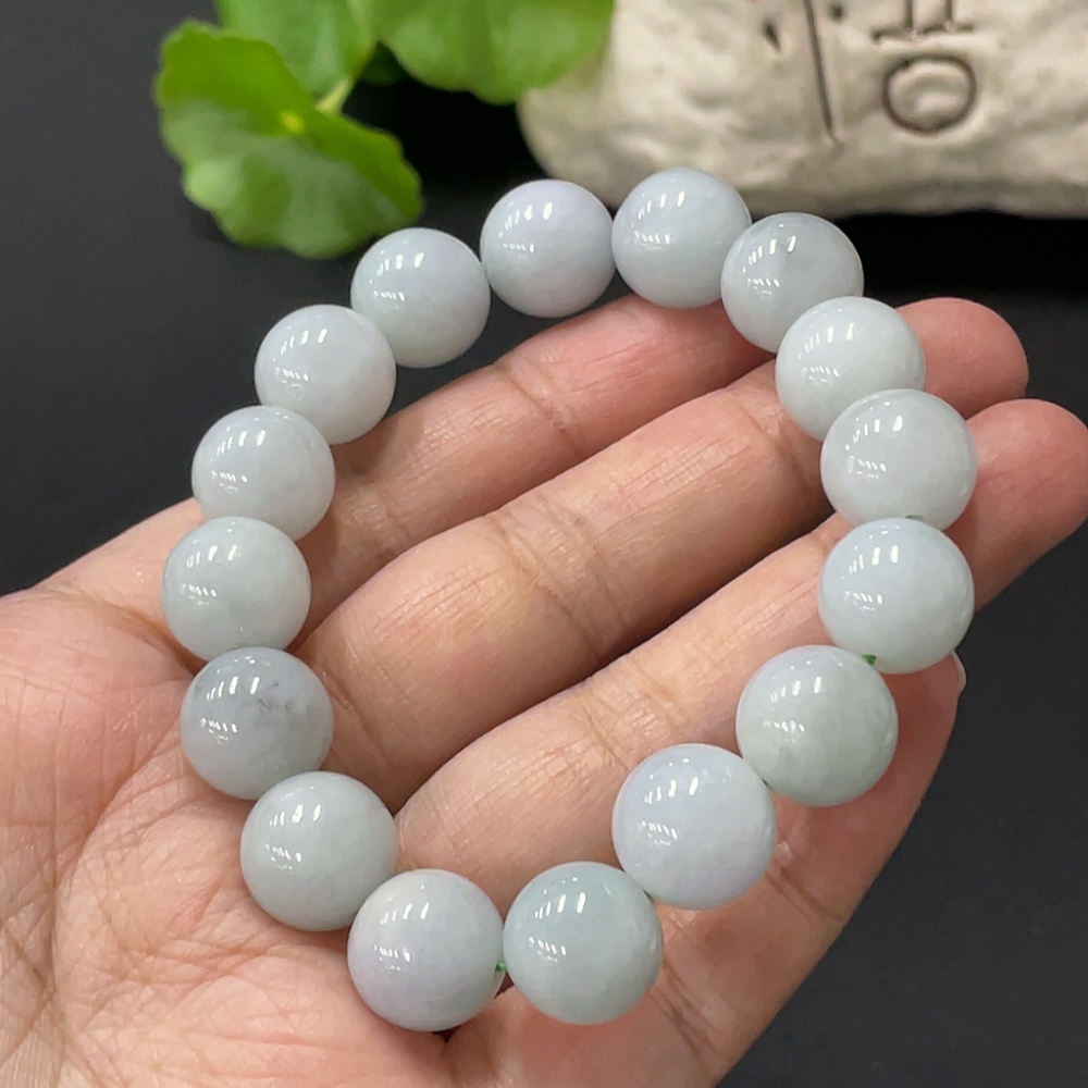F34999753 Jadeite Bead Bracelet Approx. 12.3mm Total Weight Approx. 50.5g