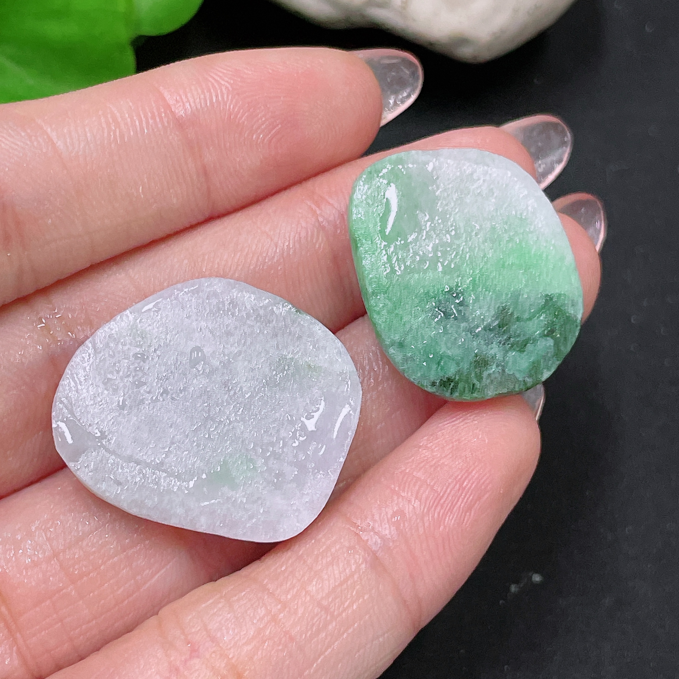 F34958539 Jadeite Rough Pendants Sell as a Lot (with other mineral components)