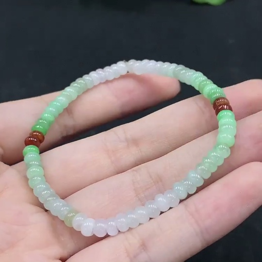 F34029377 Jadeite Bracelet, Approx. 4.5mm, Total Weight Approx. 6.94g, Yellow Part Color Origin Undetermined