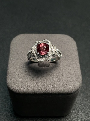 C34041080 Tourmaline Ring Non-Diamond PT950 Total Weight Approx.4.57g Size16.5 Stone6.4*6.3mm