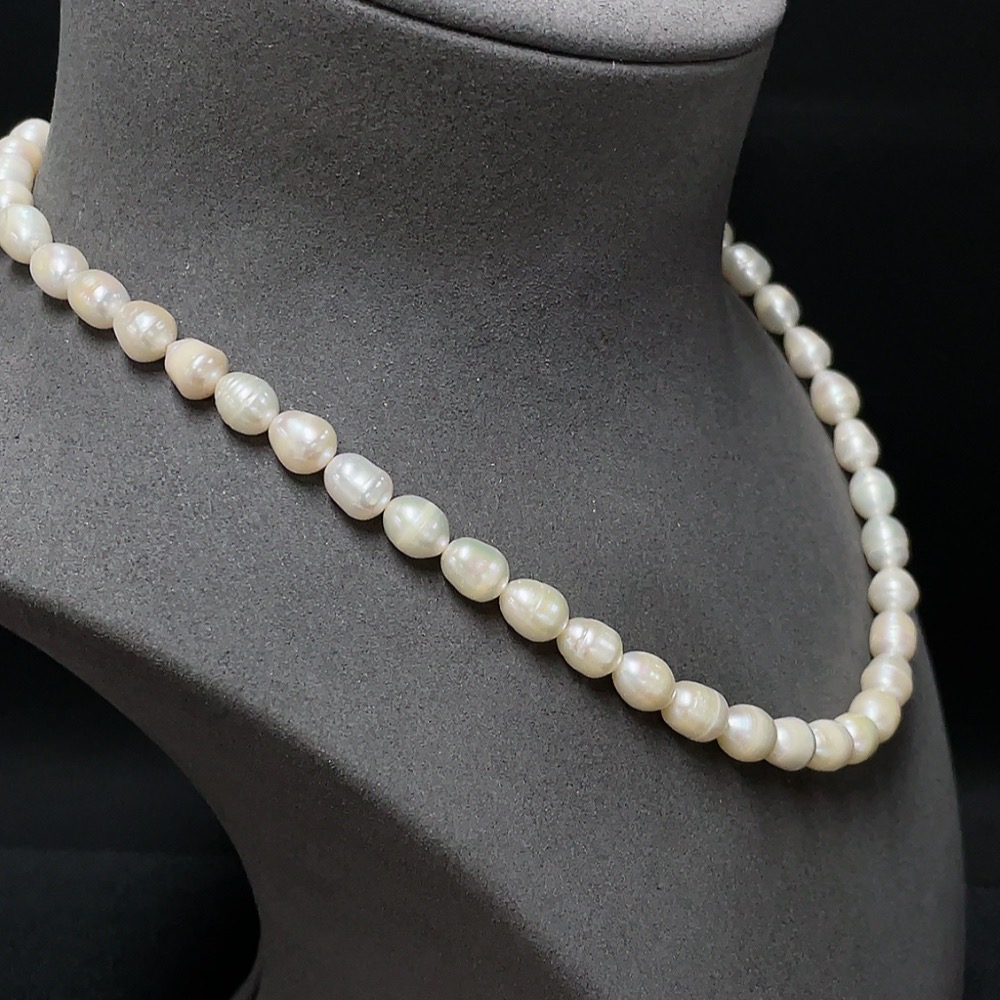 C34006586 Pearl bead necklace, non-gold, total weight approx. 37.87g, bead size approx. 7.3mm