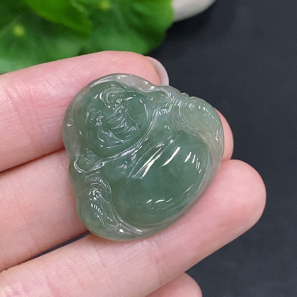 F34968858 Jadeite Buddha Pendant Total Weight Approx. 6.7g