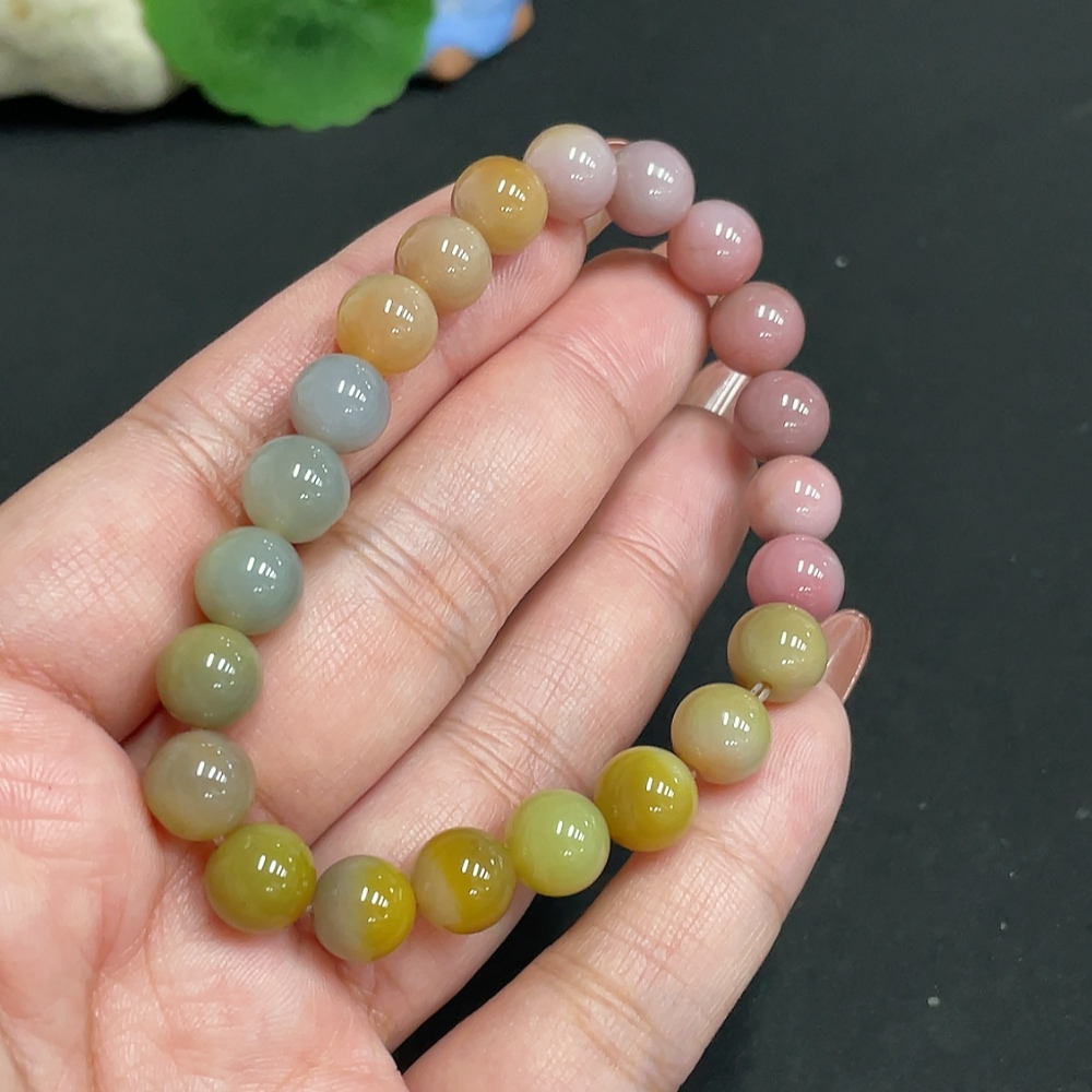 H35101087 Yanyuan Agate Bracelet, approx. 8.2mm, total weight about 19.4g