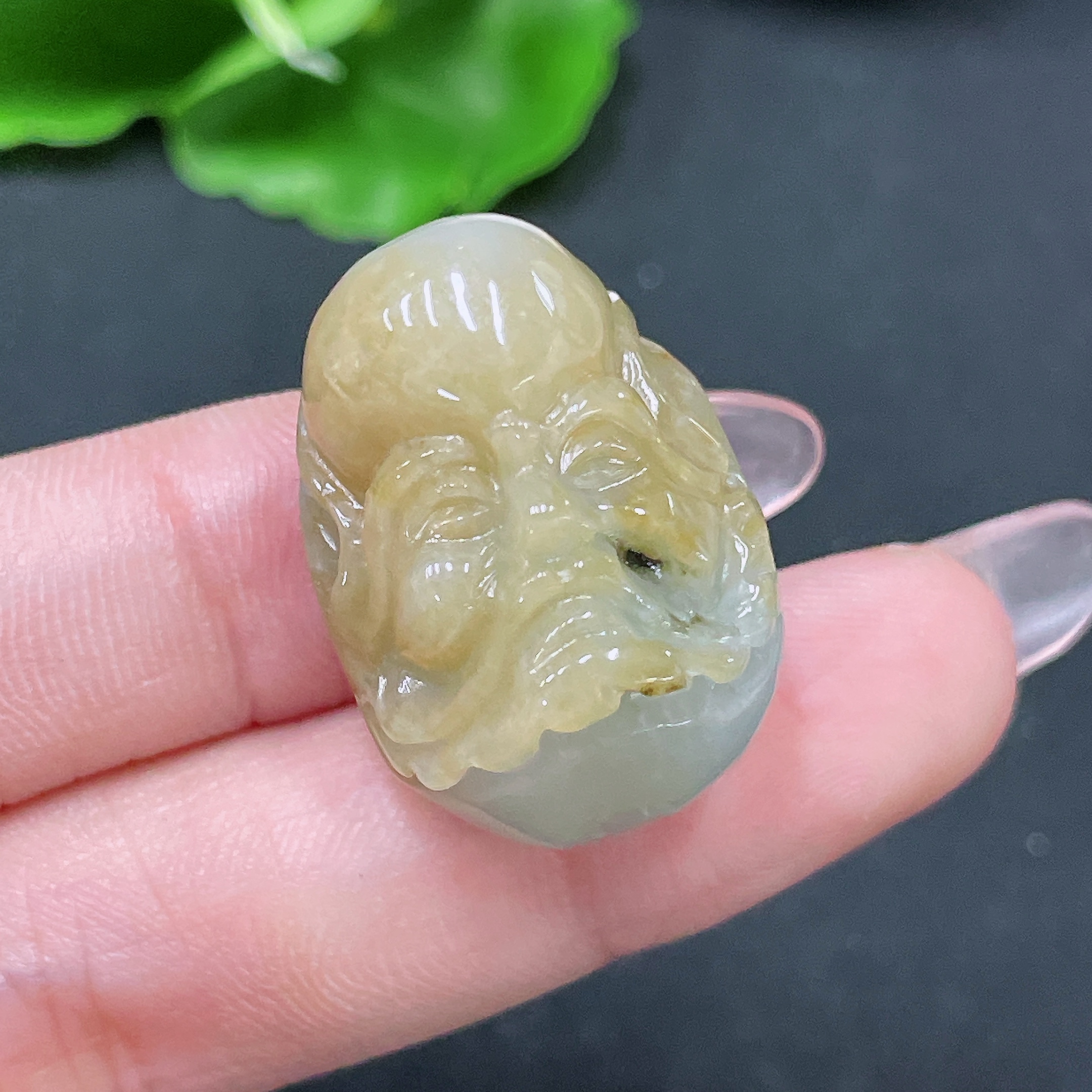 F34021513 Jadeite Pendant Yellow Color Origin Undetermined Contains Color Polishing Powder Total Weight Approximately 12.9g