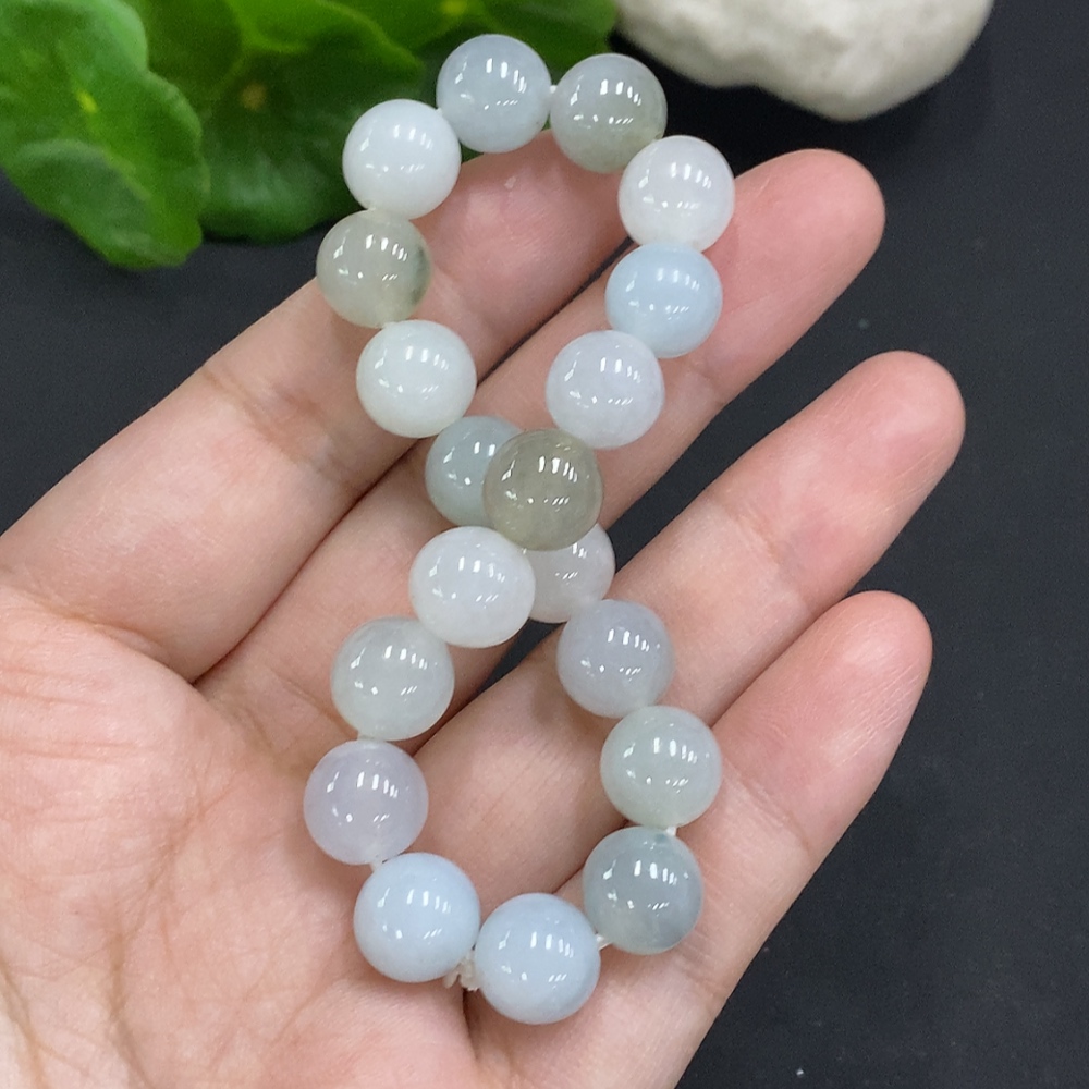 F35125836 Jadeite Bead Necklace approx. 9.8mm Total Weight approx. 32.6g