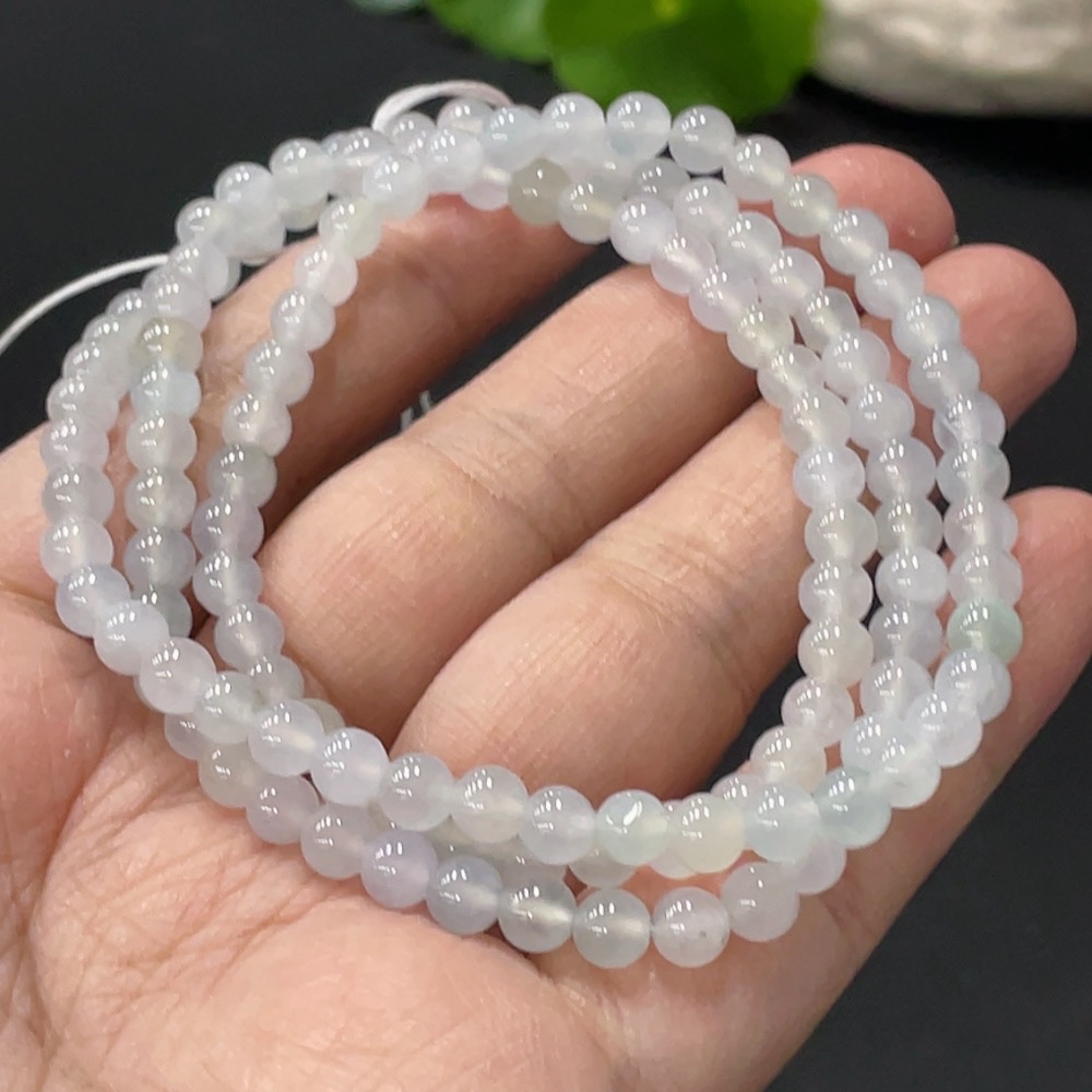 F31626329 Jadeite Bead Necklace Approx. 4.9mm Total Weight About 23.67g