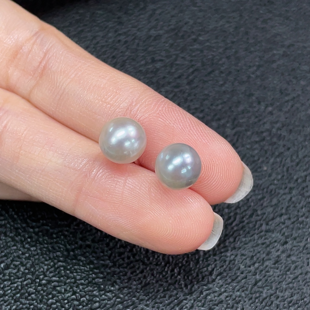 C33937949 Seawater Pearl Earrings Non-Gold Color Origin Undetermined Total Weight Approx. 1.61g Size About 7.7mm