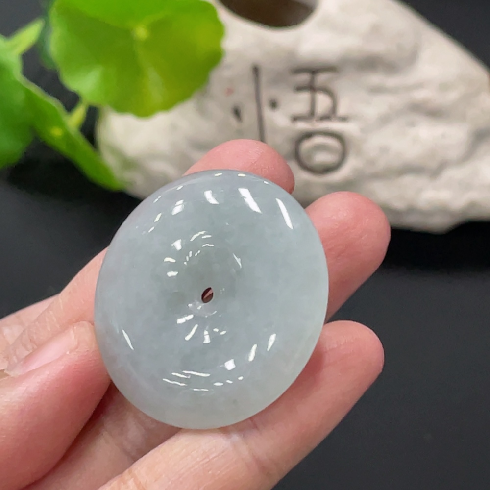 F34058260 Jadeite Safety Button Pendant Total Weight About 16.78g