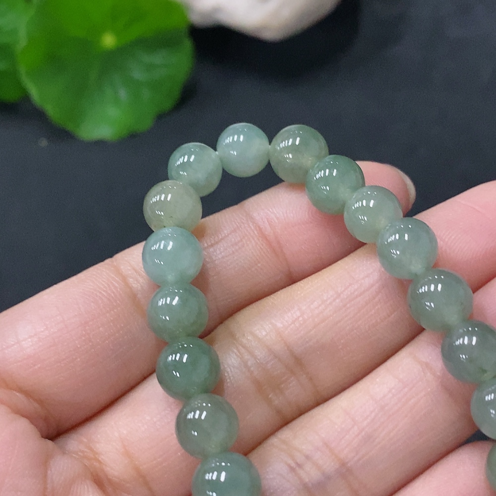 F35140751 Jadeite Bracelet Approx. 7.5mm Beads Total Weight Approx. 17.13g