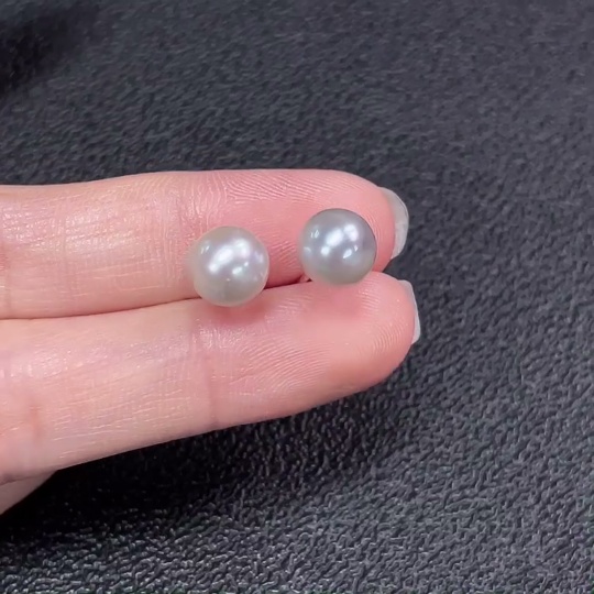 C33937949 Seawater Pearl Earrings Non-Gold Color Origin Undetermined Total Weight Approx. 1.61g Size About 7.7mm