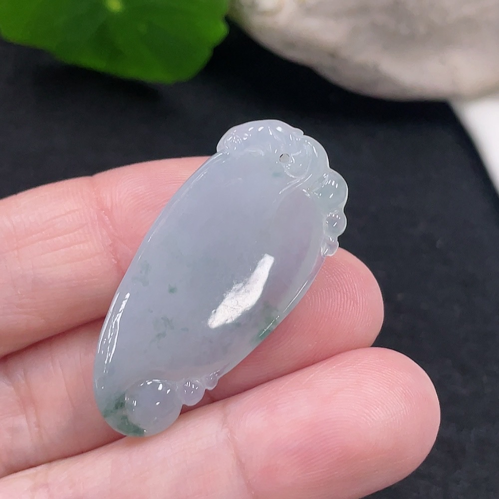 F33827326 Jadeite Fu Gua Pendant, Total Weight Approximately 6.7g