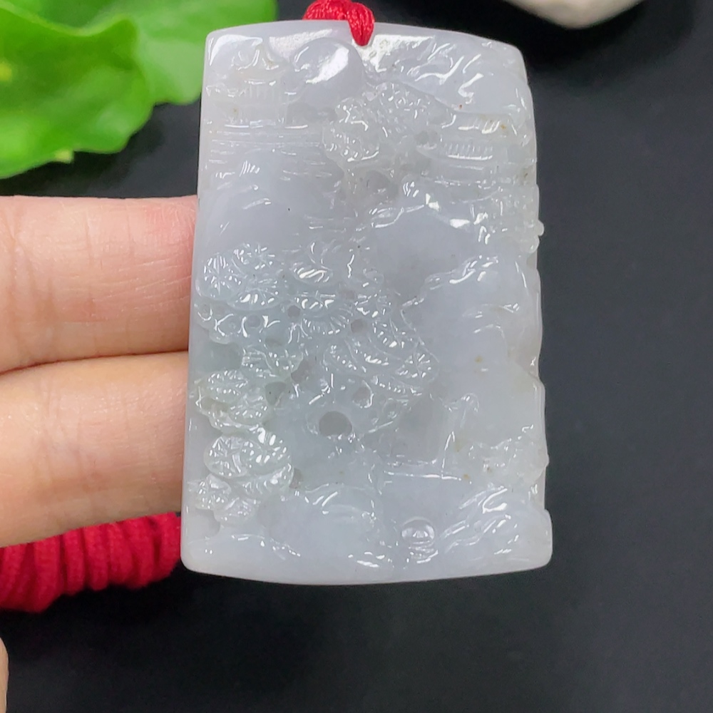 F31674134 Jadeite Pendant Landscape with Cord Total Weight Approx. 37.4g