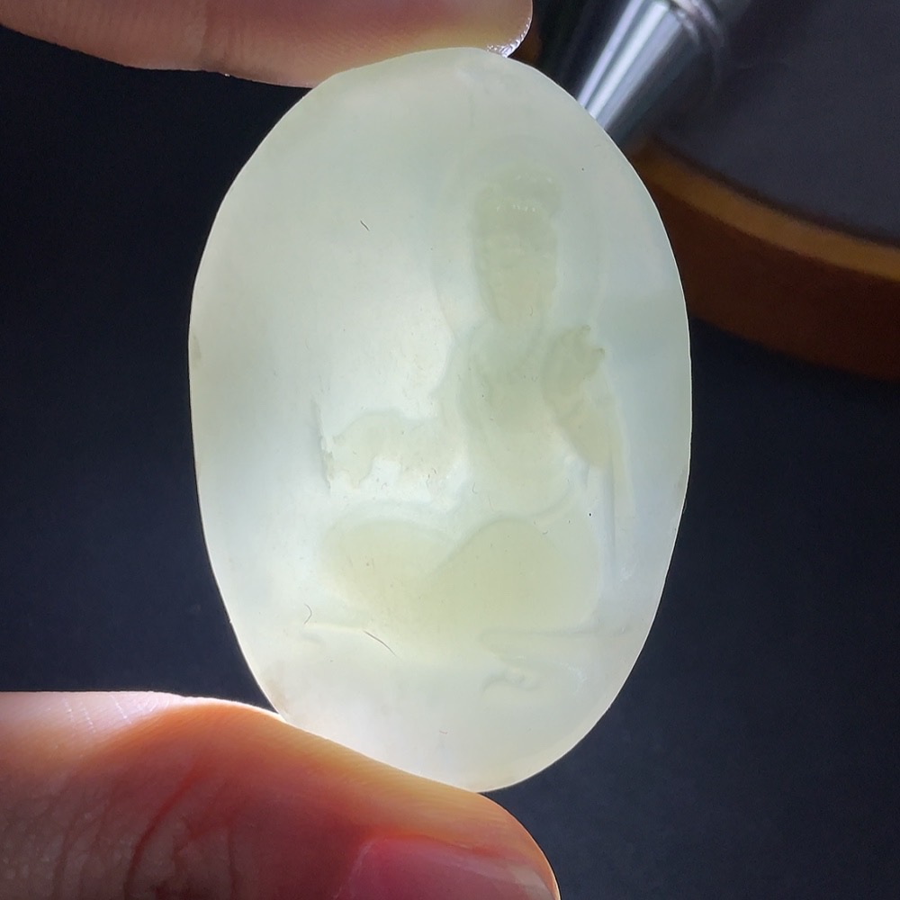 H15639958 Hetian Jade Guanyin Pendant, Total Weight Approx. 25.76g