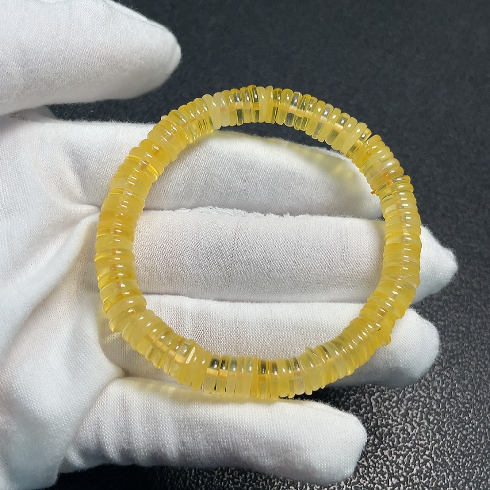 C34039906 Amber Beeswax Bracelet, Total Weight Approx. 8g, Size About 8.1mm