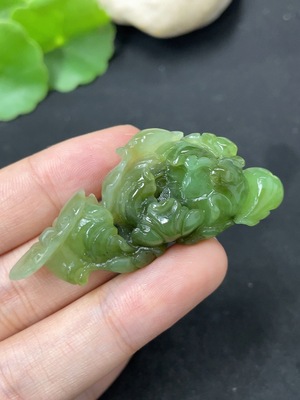 H46574389 和田玉挂件  花开富贵     货品总重约12.7g