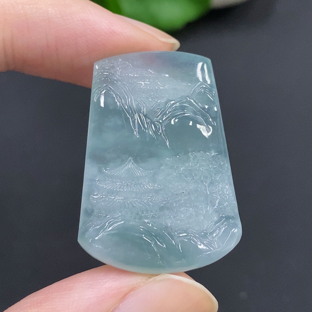 F22491155 Jadeite Landscape Pendant Total Weight 7.949g