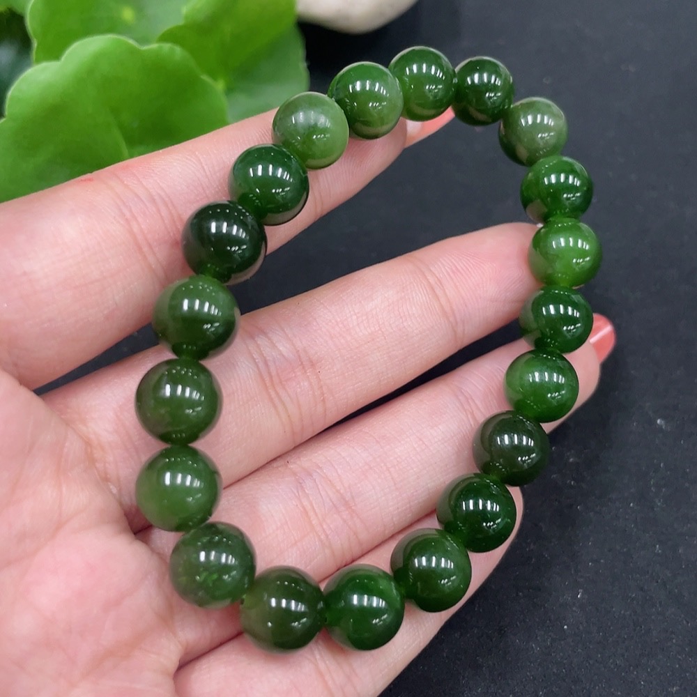 H34062345 Hetian Jade Jasper Bracelet, approx. 9.4mm, total weight approx. 26g