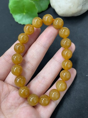 H41944843 和田玉手串   卡9.6mm左右    货品总重约28.2g