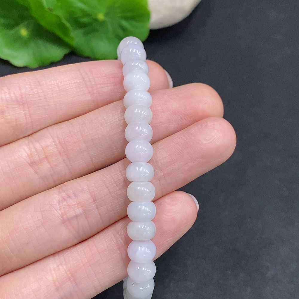 F34967555 Jadeite Beaded Necklace Approx.6.8mm Non-Gold Total Weight Approx.17.6g