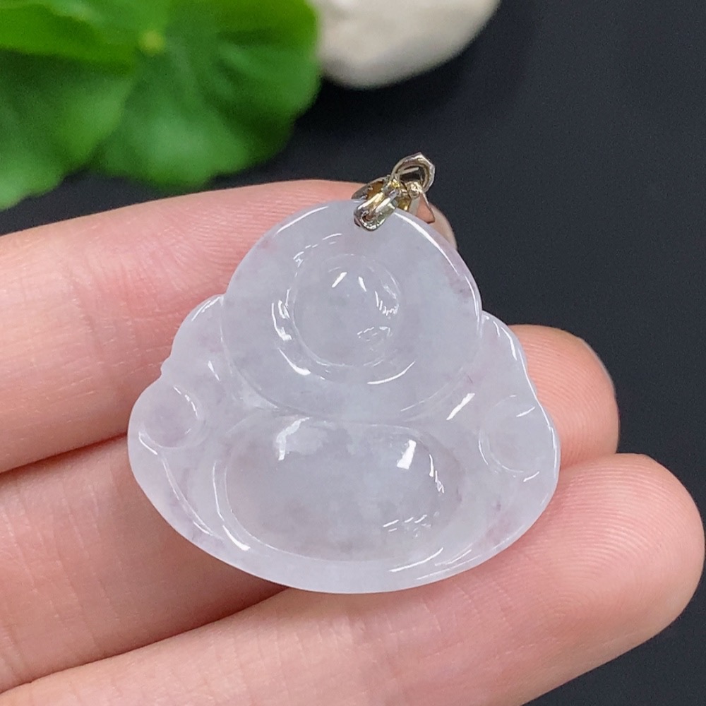 F35159972 Jadeite Buddha Pendant Non-Gold Inlaid Total Weight Approximately 6.5g