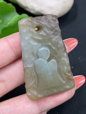 H34027439 Hetian Jade Pendant: Enlightenment Total Weight: Approx. 27.9g