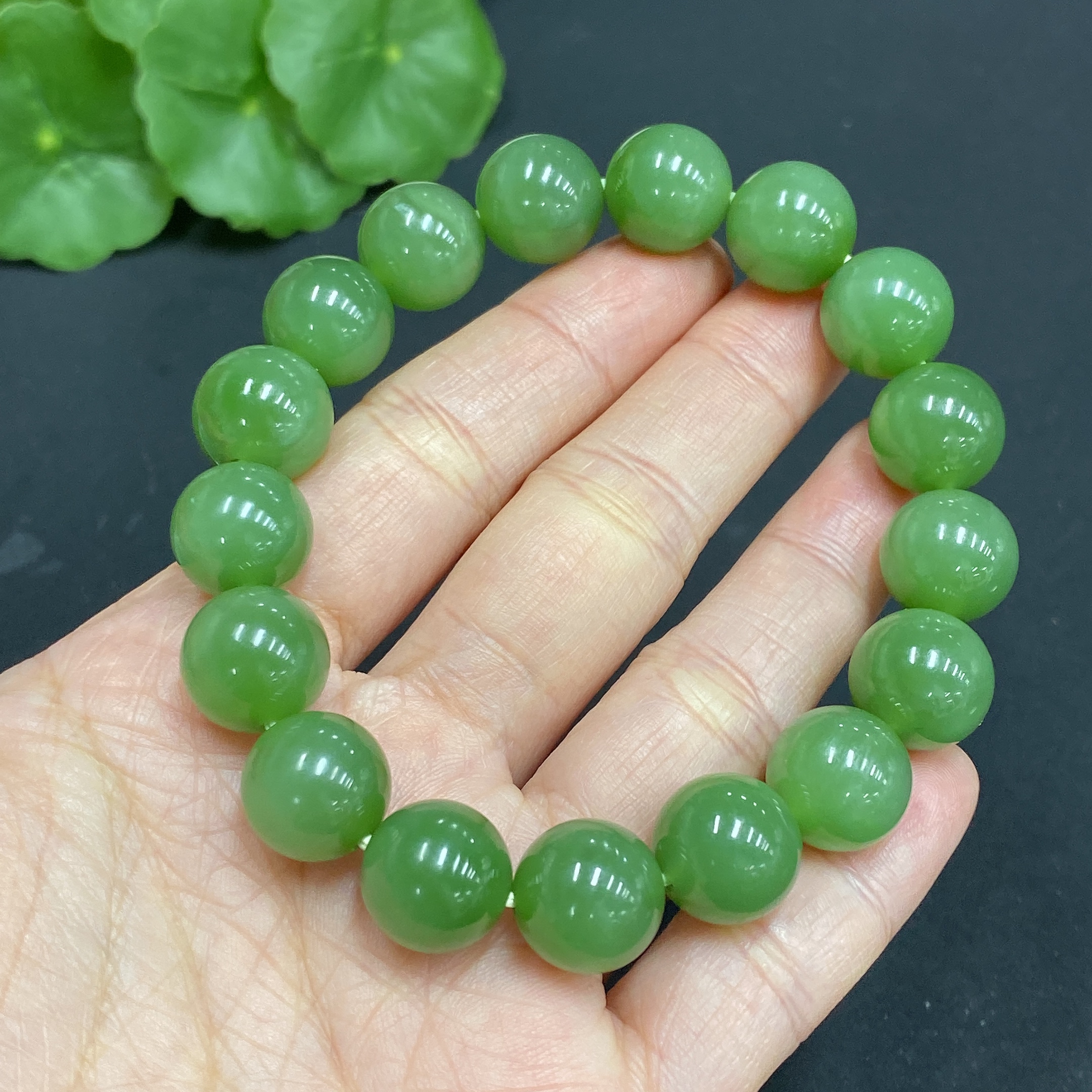 H28215358 Hetian Jade Bracelet, Approx. 11.8mm, Total Weight Approx. 45.5g